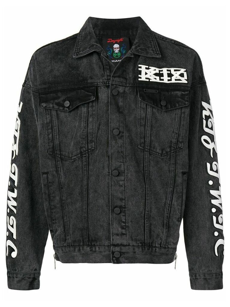 KTZ embroidered denim jacket - Black