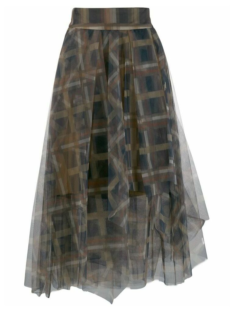 Brunello Cucinelli high-waisted square print skirt - Neutrals