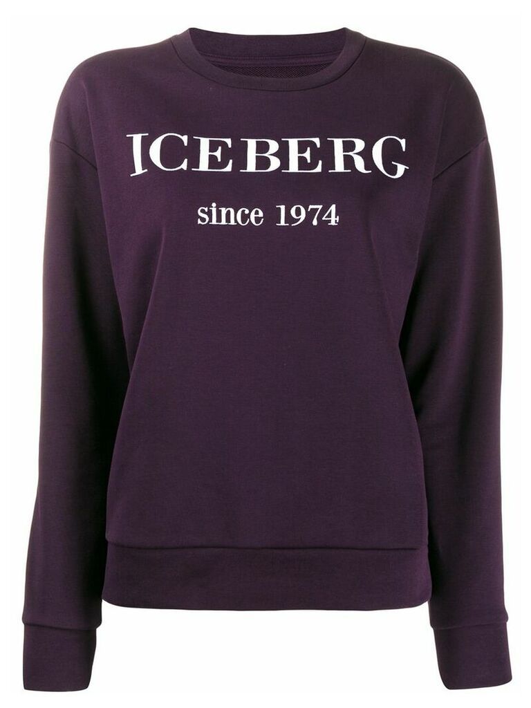 Iceberg logo embroidered sweatshirt - PURPLE