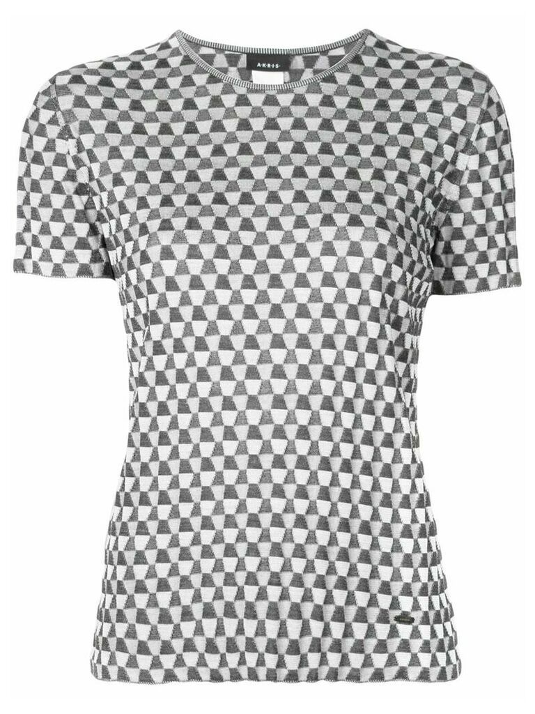 Akris patterned crew neck T-shirt - SILVER