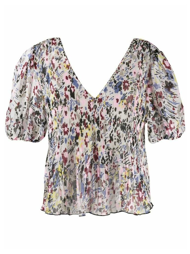 GANNI floral print blouse - PINK