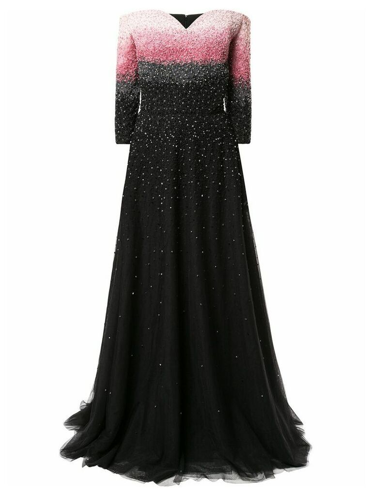 Saiid Kobeisy embellished long tulle dress - Black