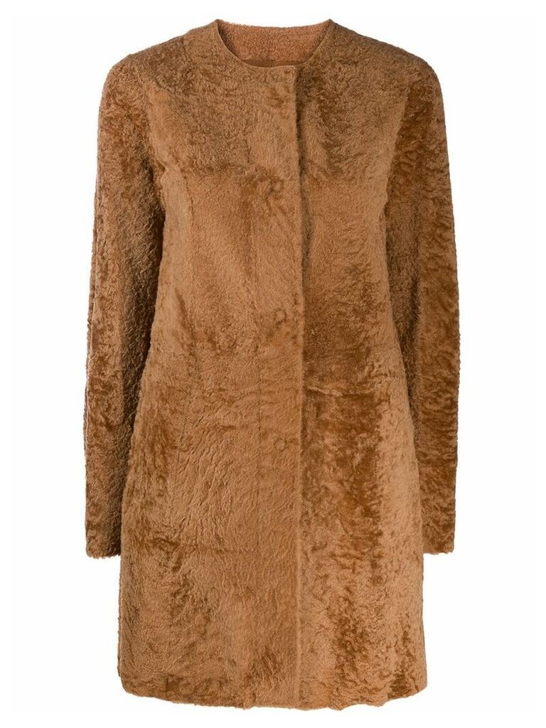 Drome snap button coat - Brown