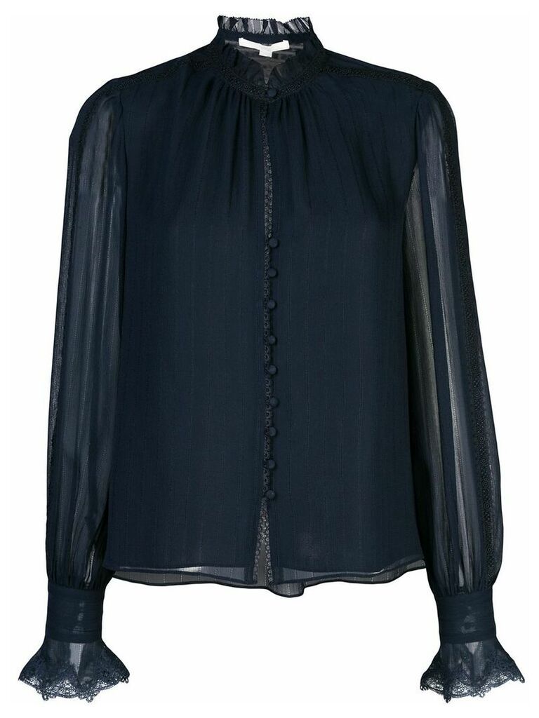 Jonathan Simkhai sheer sleeve blouse - Black