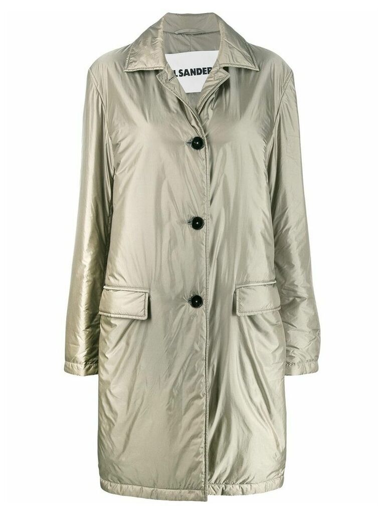 Jil Sander classic fitted trench coat - Grey