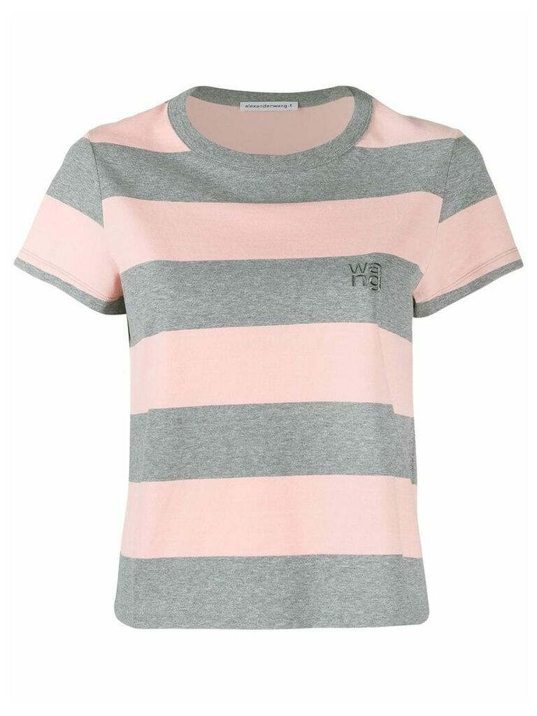 Alexander Wang striped short-sleeve T-Shirt - Grey