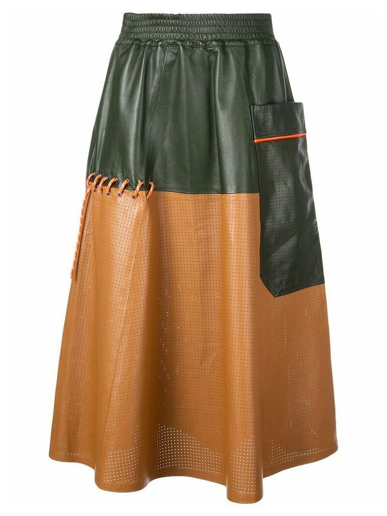 Mira Mikati contrast textured skirt - Brown