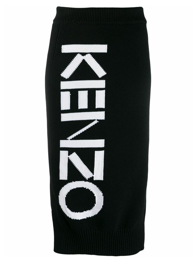 Kenzo knitted logo skirt - Black