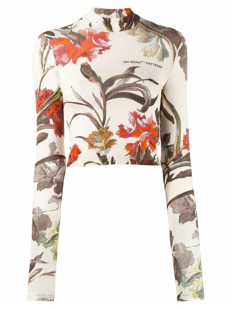 Off-White floral print turtleneck jumper