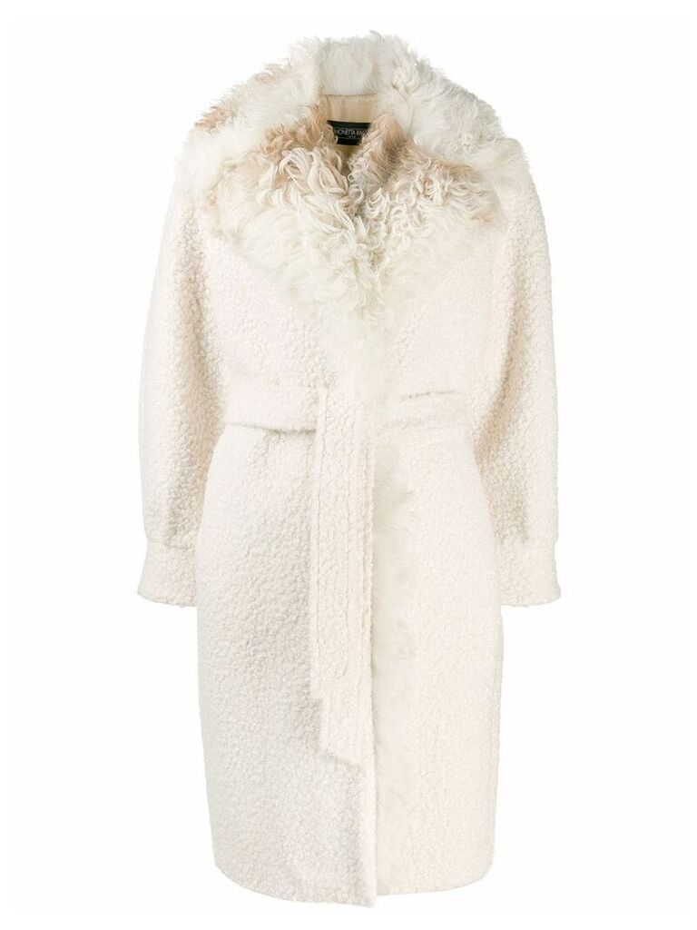 Simonetta Ravizza shearling belted coat - Neutrals
