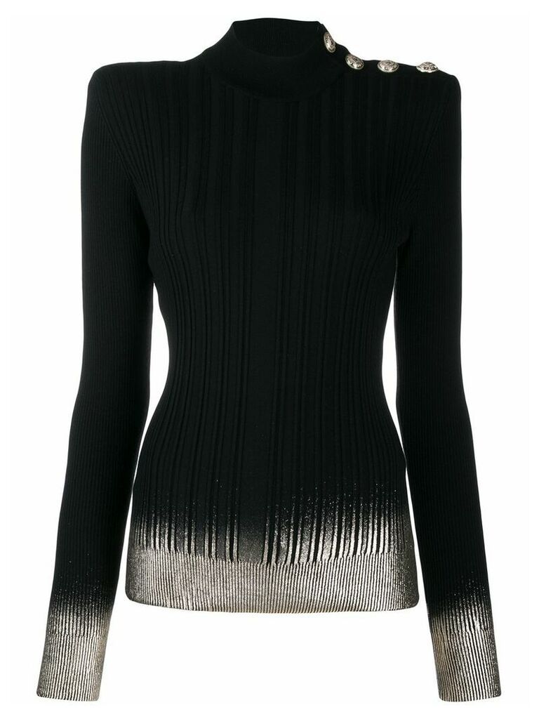 Balmain contrast trim knitted top - Black