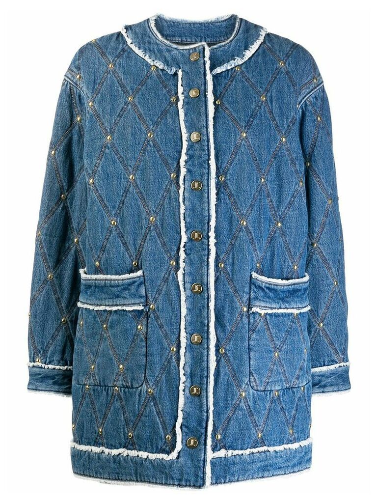 Just Cavalli diamond stitch denim jacket - Blue