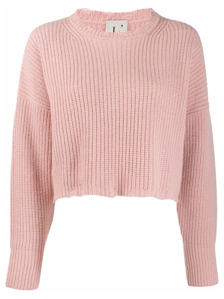 L'Autre Chose cropped relaxed-fit jumper - PINK