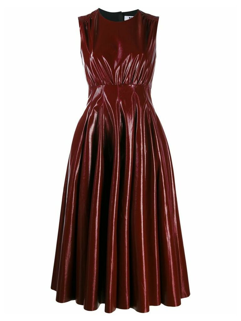 MSGM faux leather midi dress - Red
