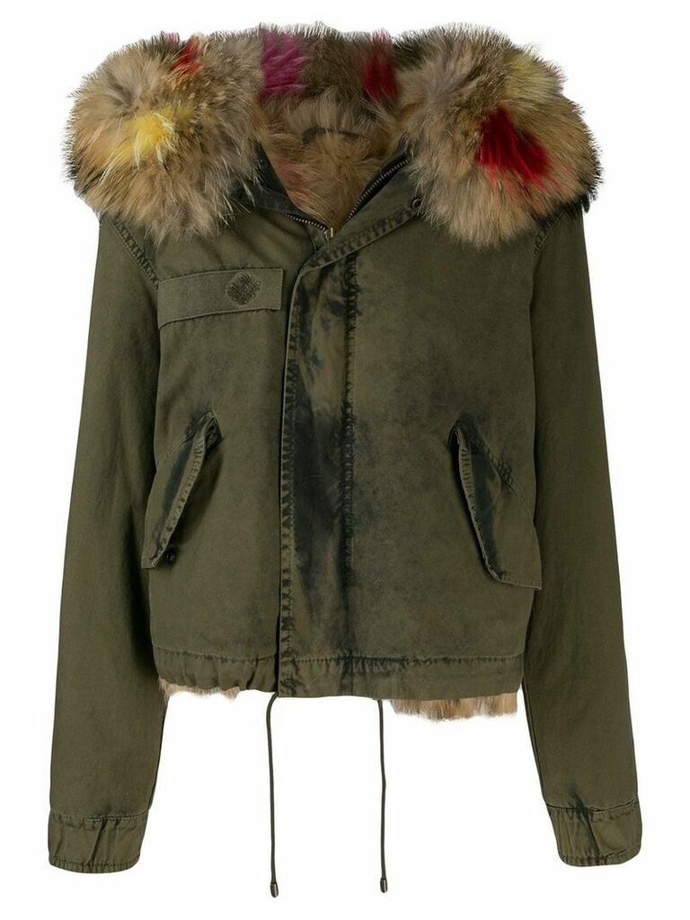 Mr & Mrs Italy fur hood trim jacket - Green