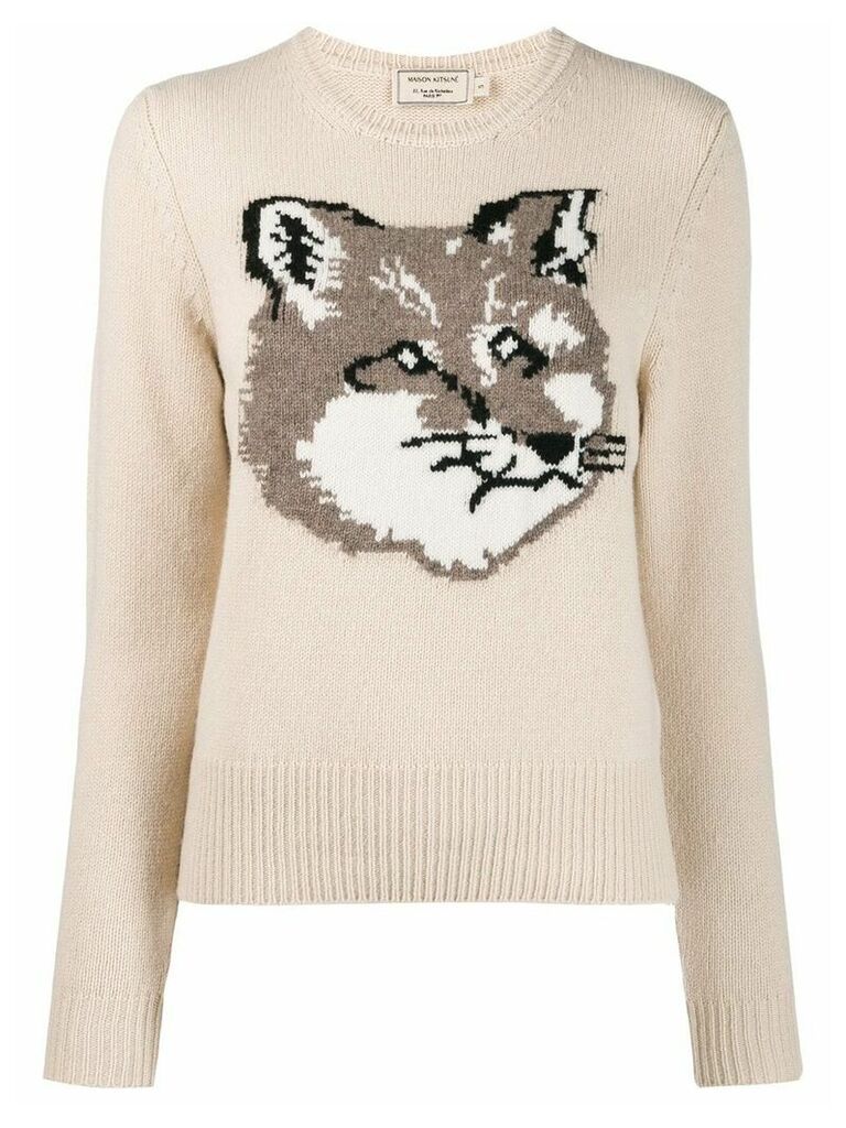 Maison Kitsuné fox knitted jumper - Neutrals
