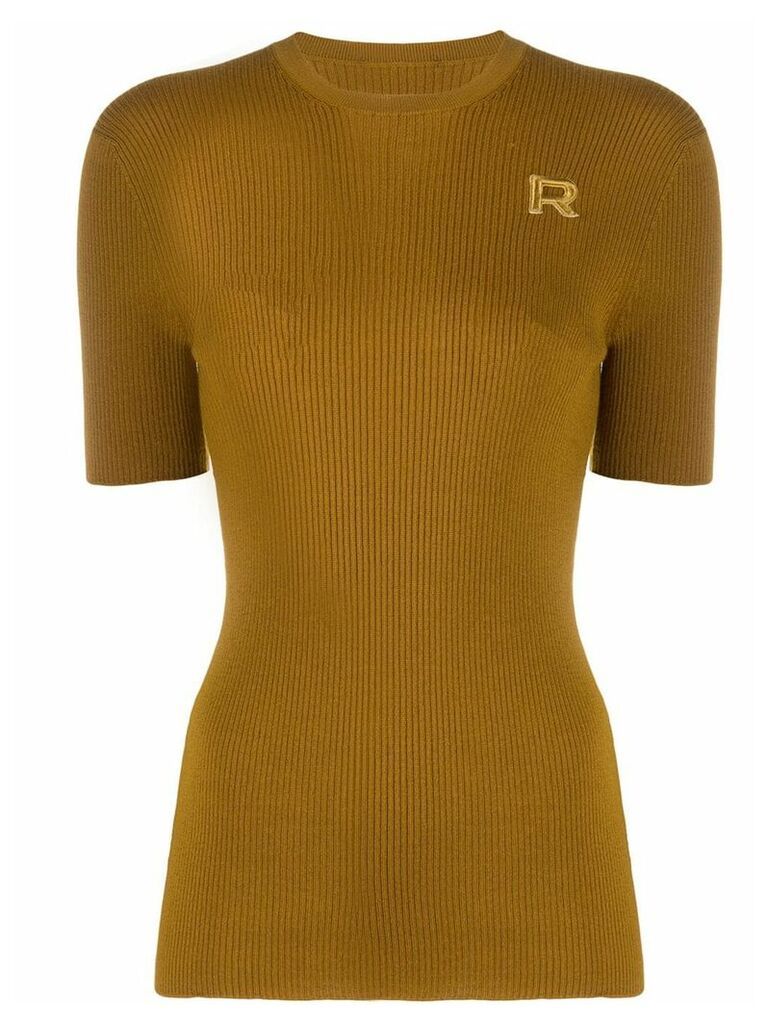 Rochas knitted round neck top - NEUTRALS