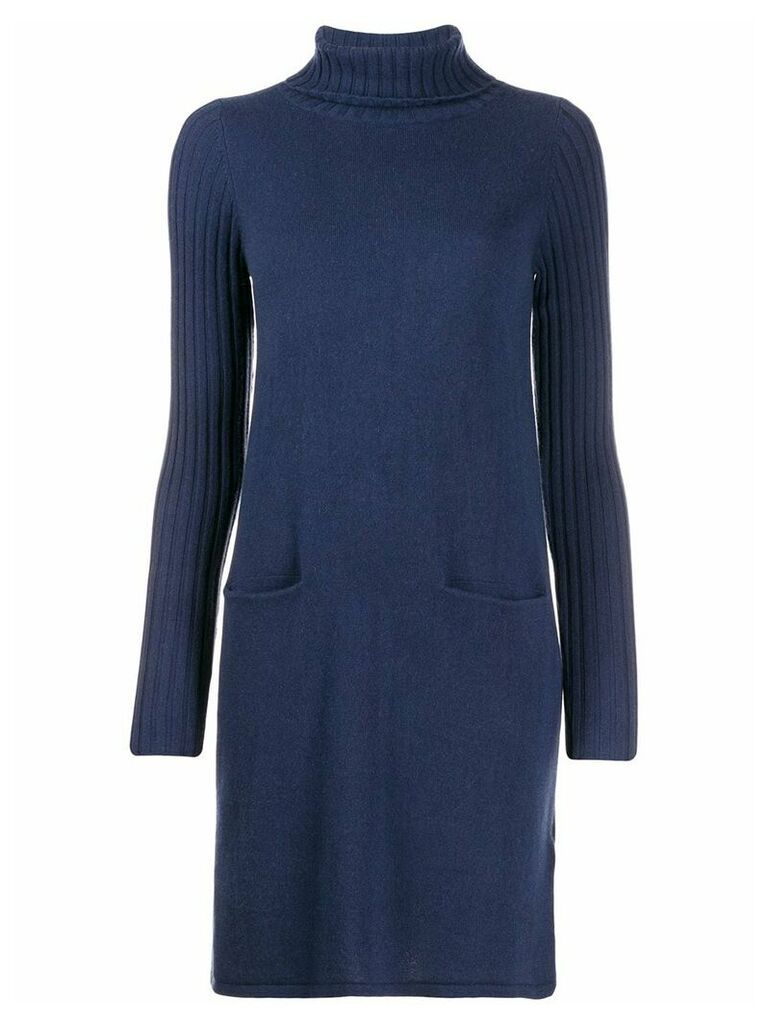 Allude long sleeve knitted dress - Blue