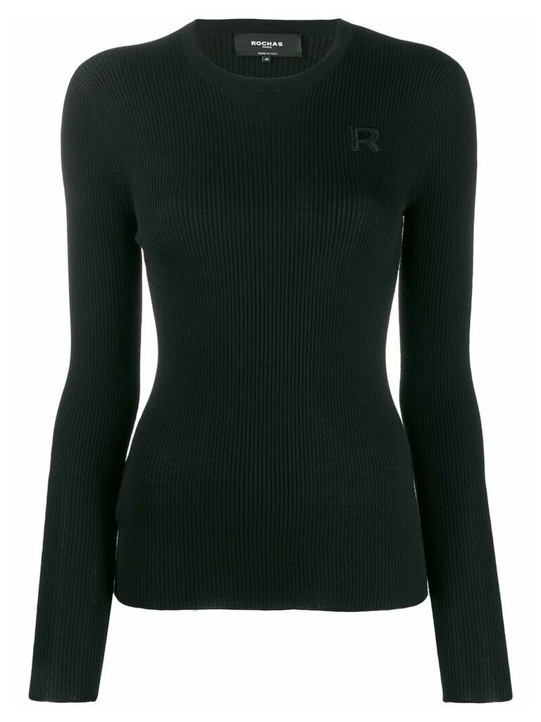 Rochas knitted round neck sweatshirt - Black