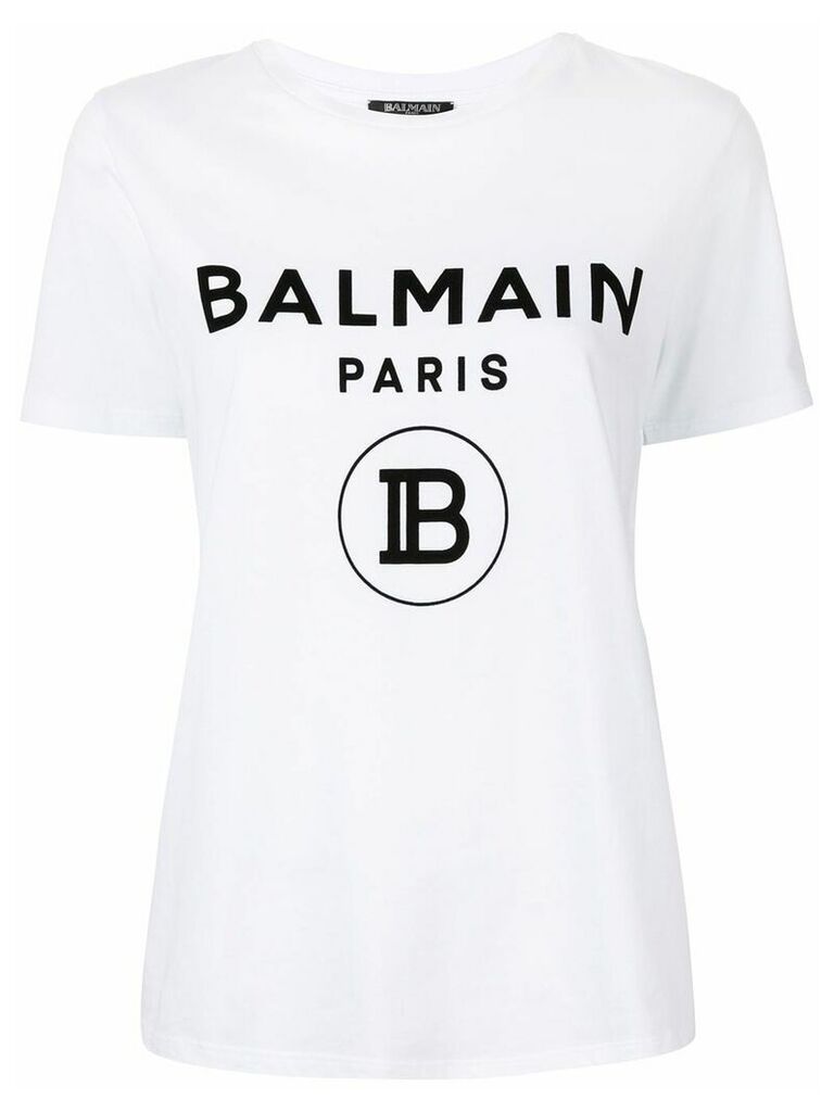 Balmain logo print T-shirt - White