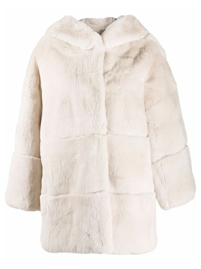 S.W.O.R.D 6.6.44 hooded shearling coat - PINK