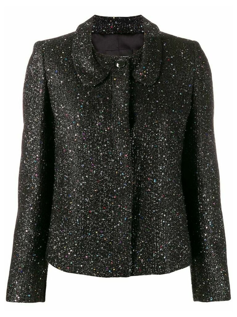 Emporio Armani glitter fitted jacket - Black