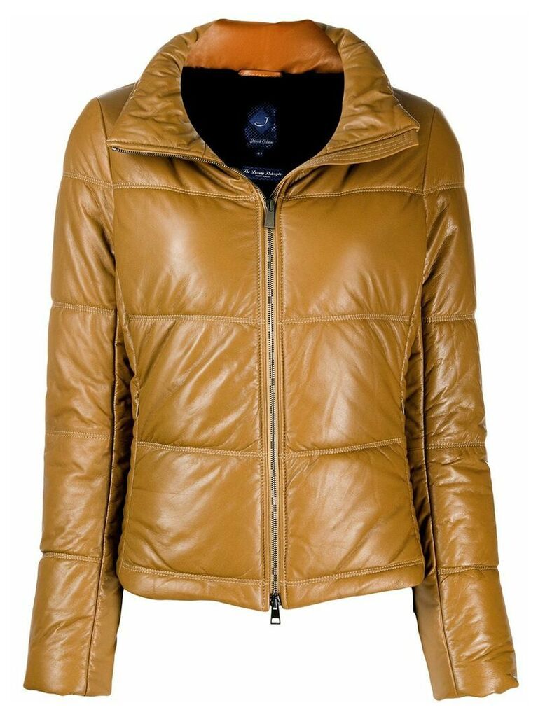 Jacob Cohen quilted high-neck jacket - Brown