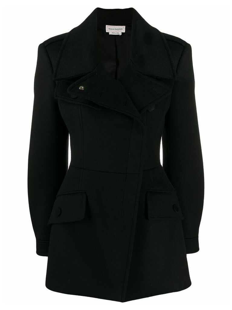 Alexander McQueen fitted double breasted coat - Black