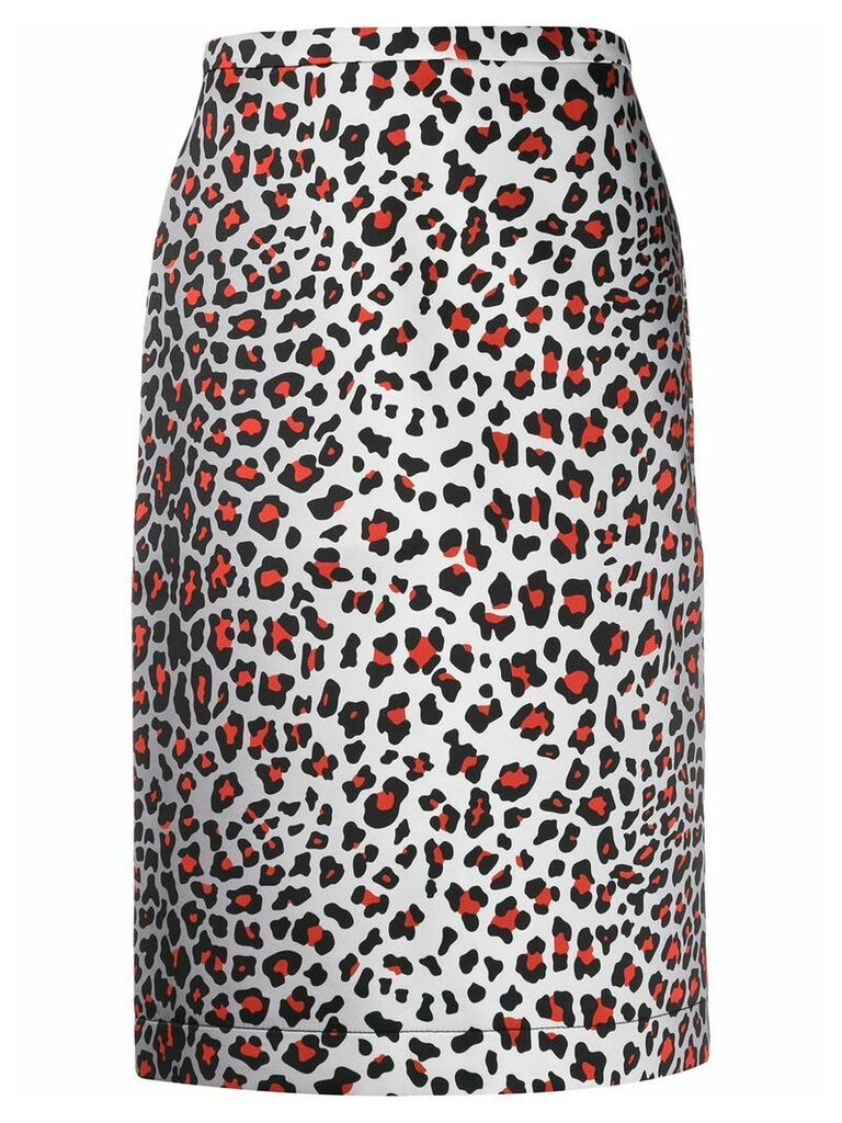 Marques'Almeida leopard print midi skirt - White