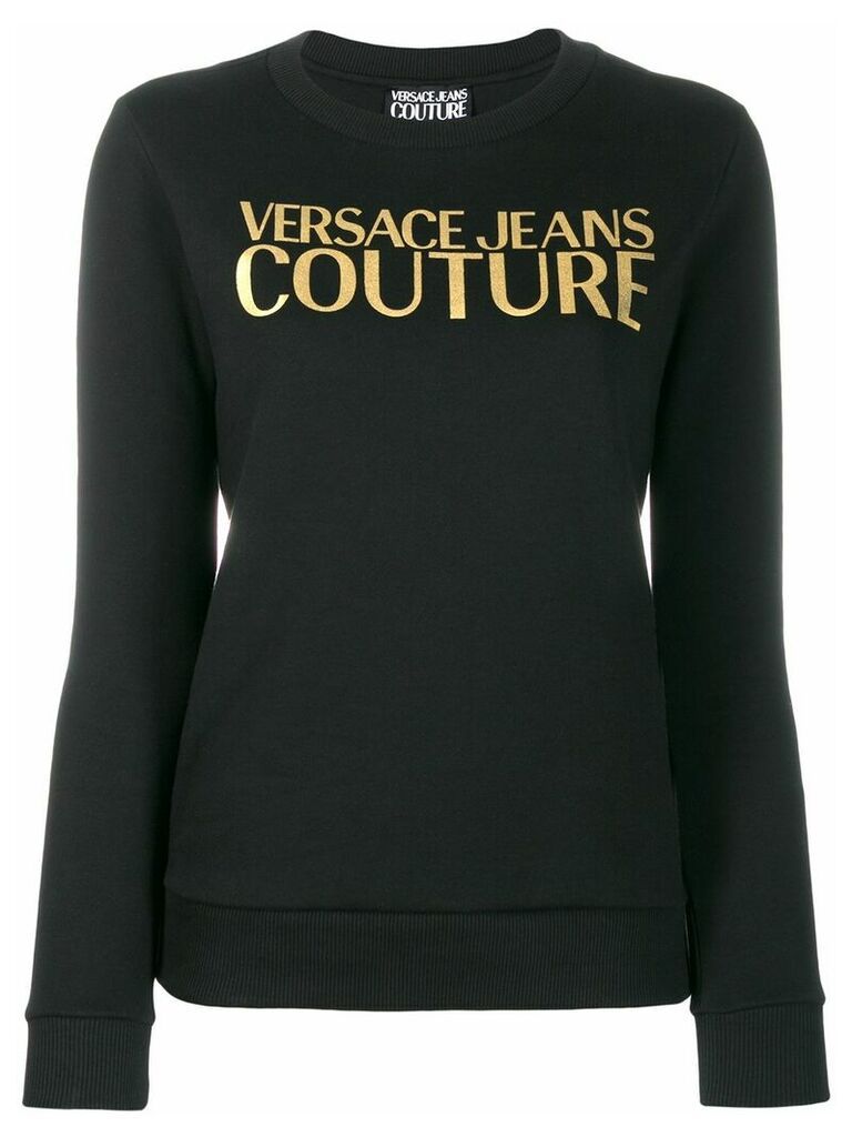 Versace Jeans Couture gold logo print jumper - Black