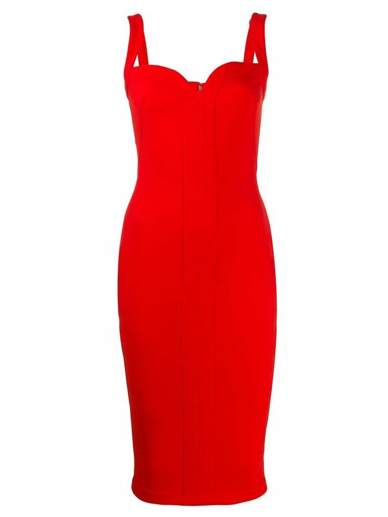 Victoria Beckham sweetheart fitted midi dress - Red