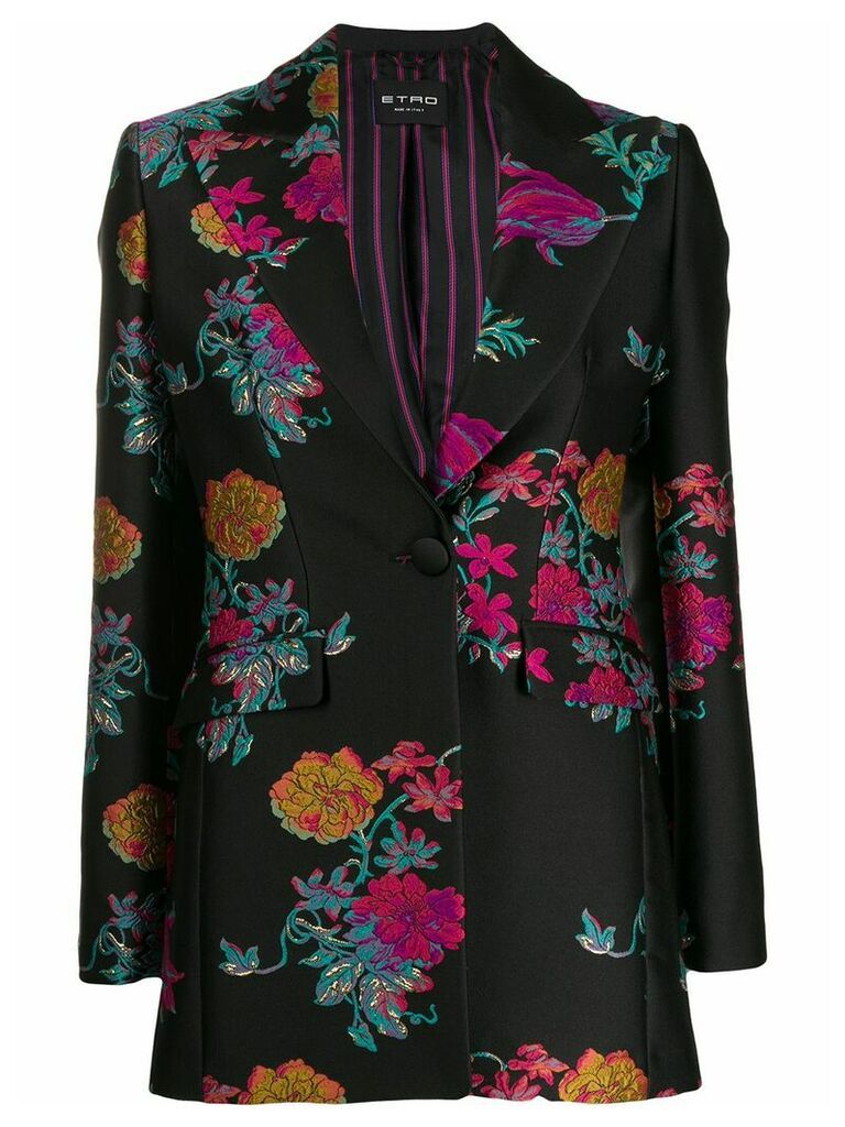 Etro floral embroidered blazer - Black