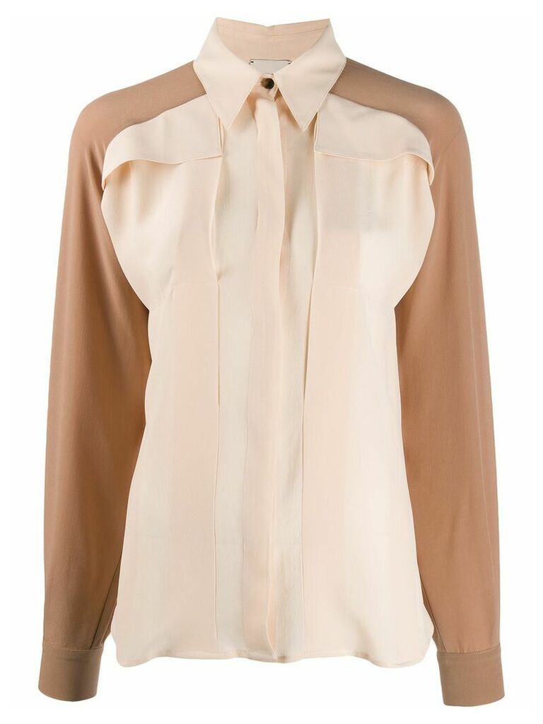 Alysi long-sleeved two-tone shirt - NEUTRALS