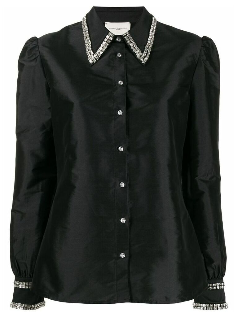 Giuseppe Di Morabito raw satin embellished shirt - Black