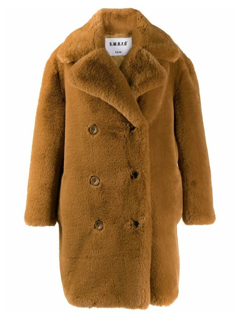S.W.O.R.D 6.6.44 faux fur coat - Brown