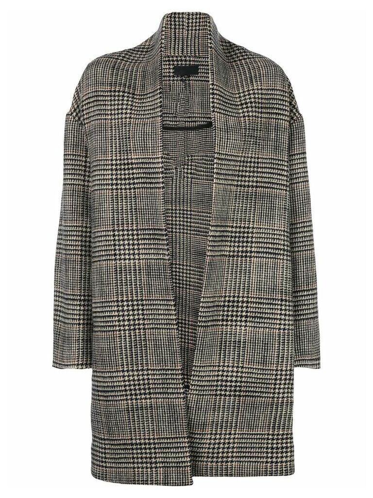 Nili Lotan oversized check pattern coat - Black