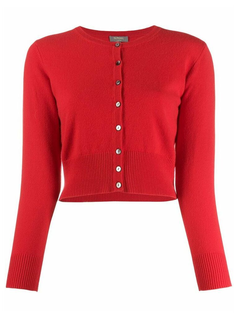 N.Peal cashmere cropped cardigan - Red