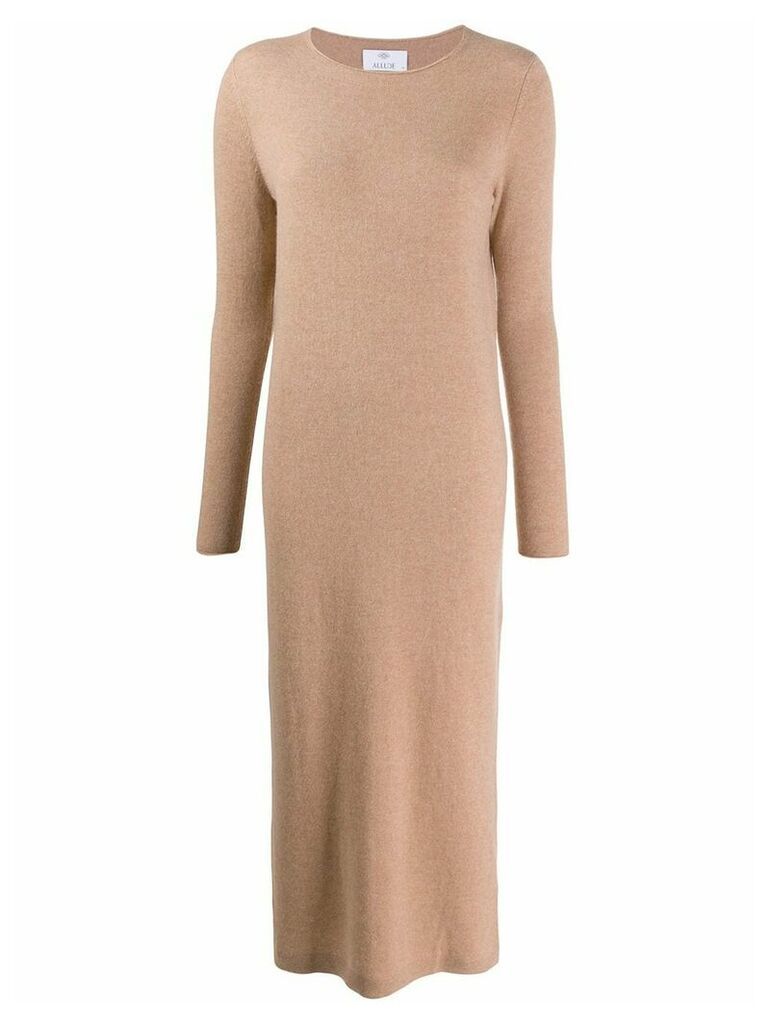 Allude long sleeved knitted dress - NEUTRALS