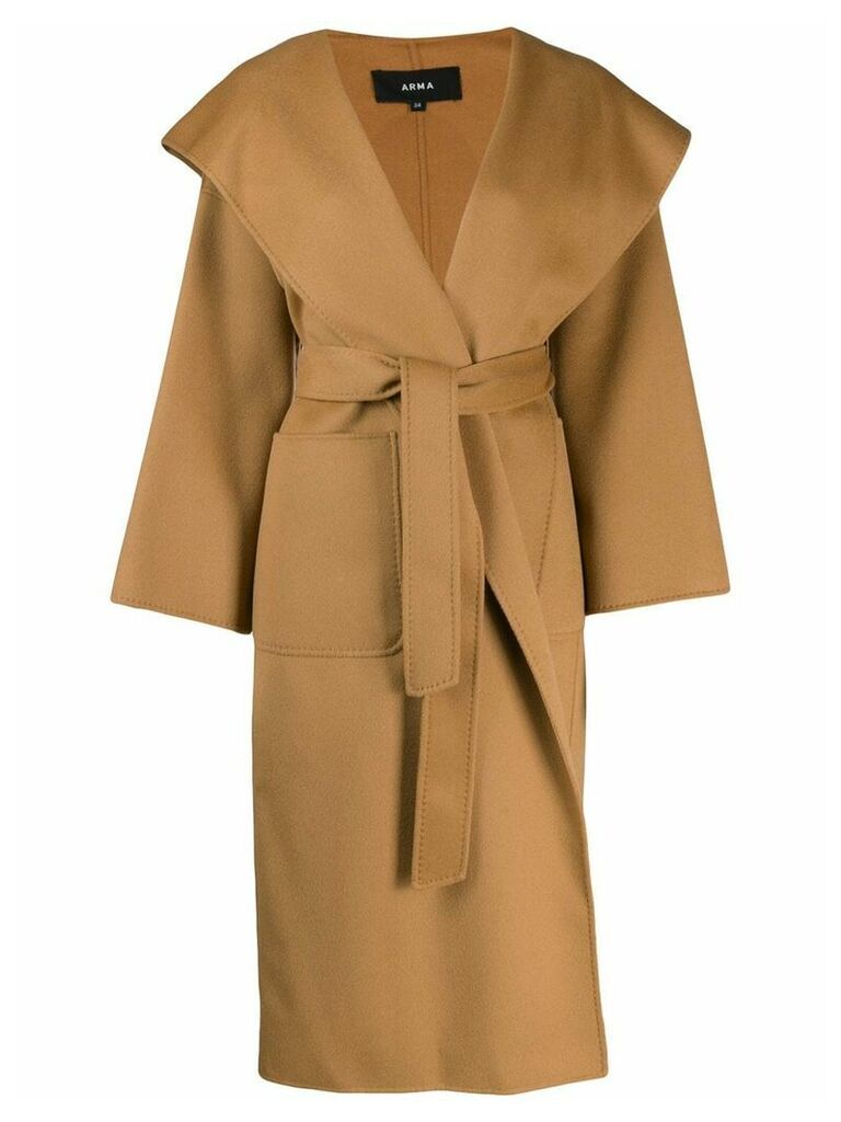 Arma belted wool wrap coat - Neutrals
