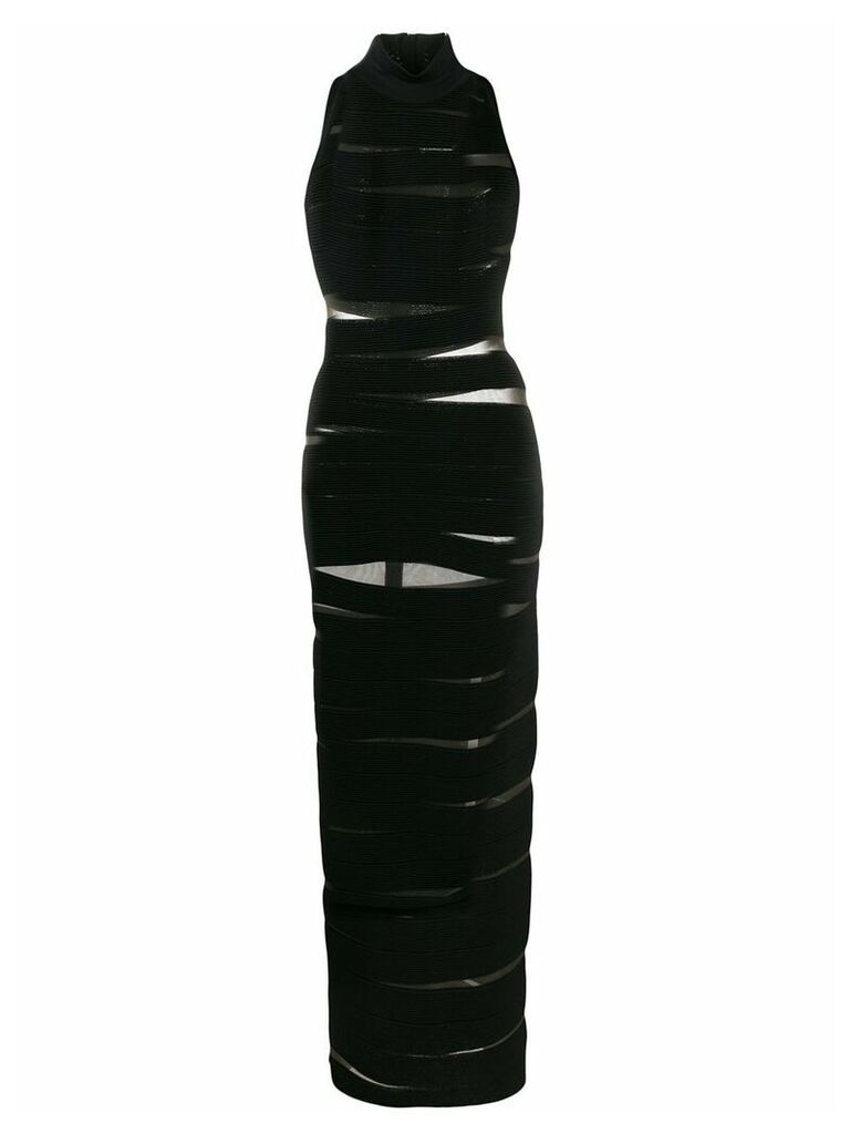 Balmain ribbed panel dress - Black