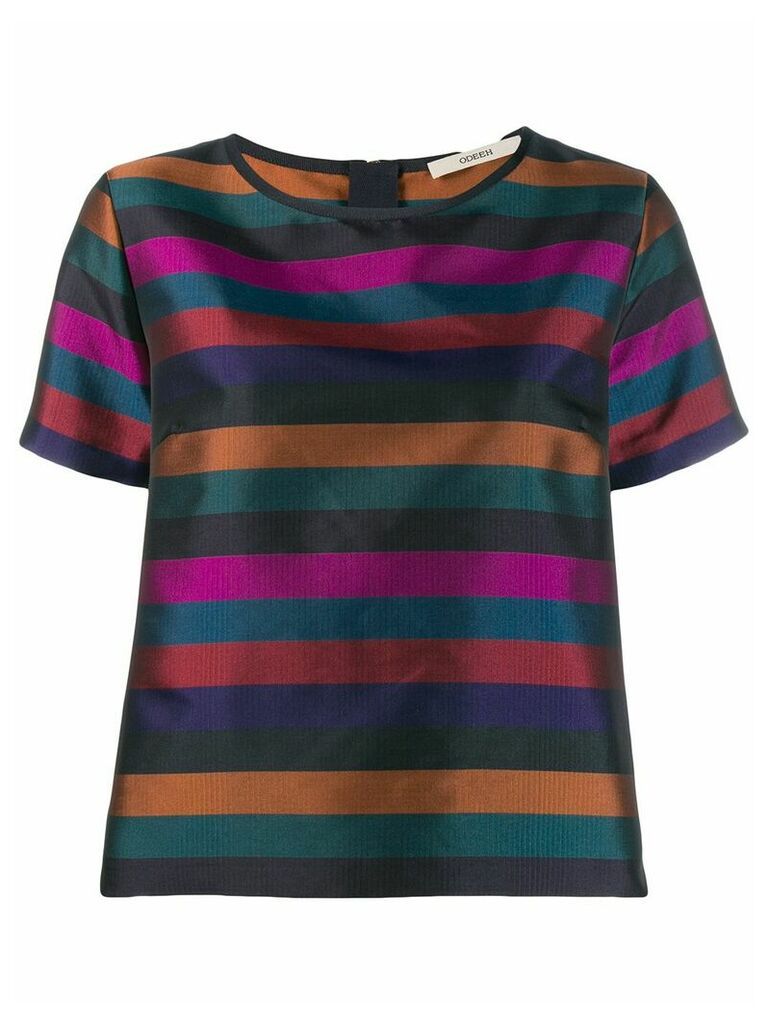 Odeeh striped pattern T-shirt - Black