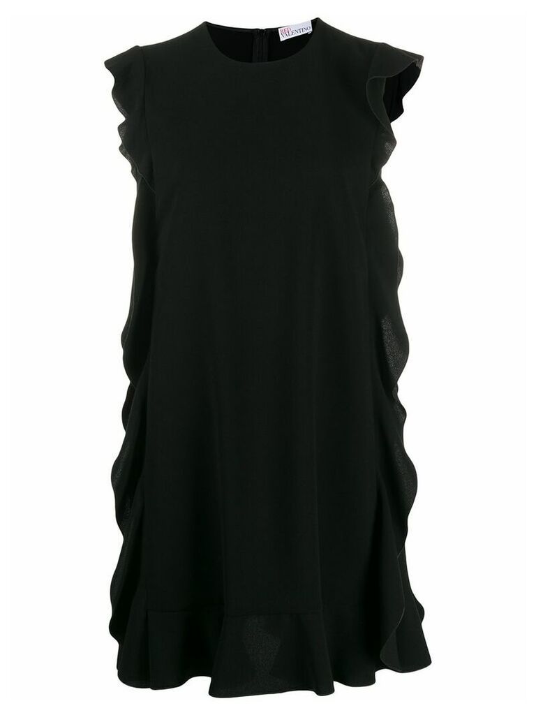 RedValentino ruffle detail mini dress - Black