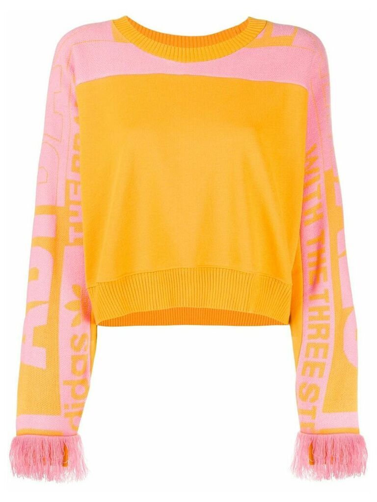adidas cropped round neck sweater - Yellow