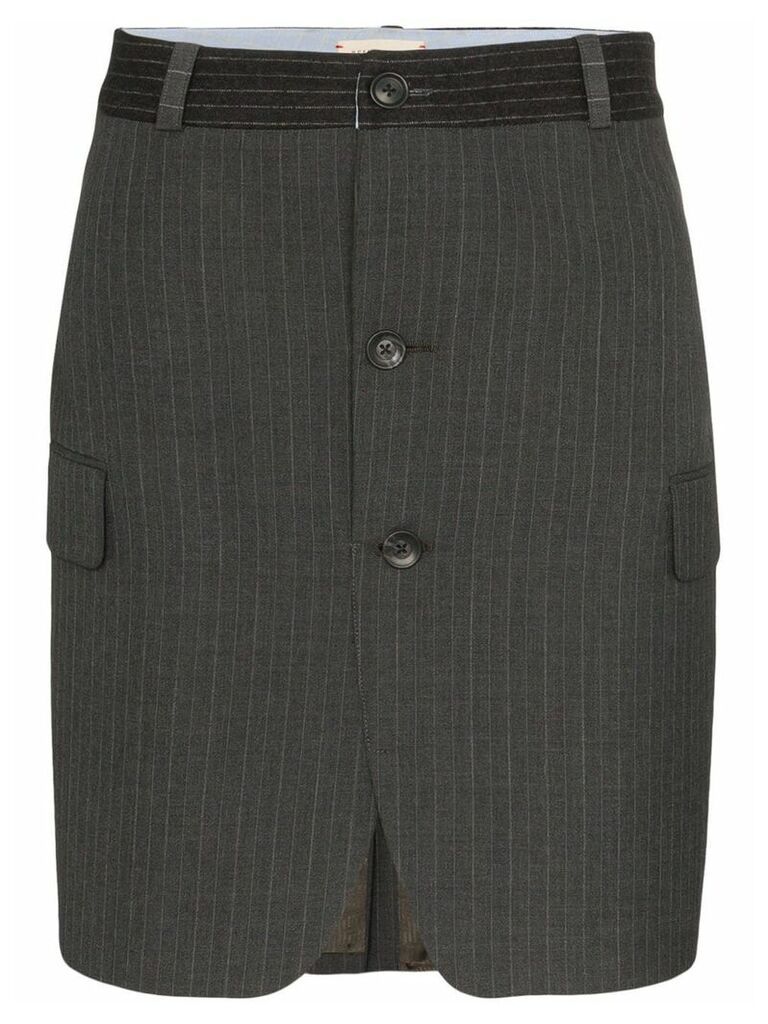 Rentrayage pinstripe mini skirt - Grey