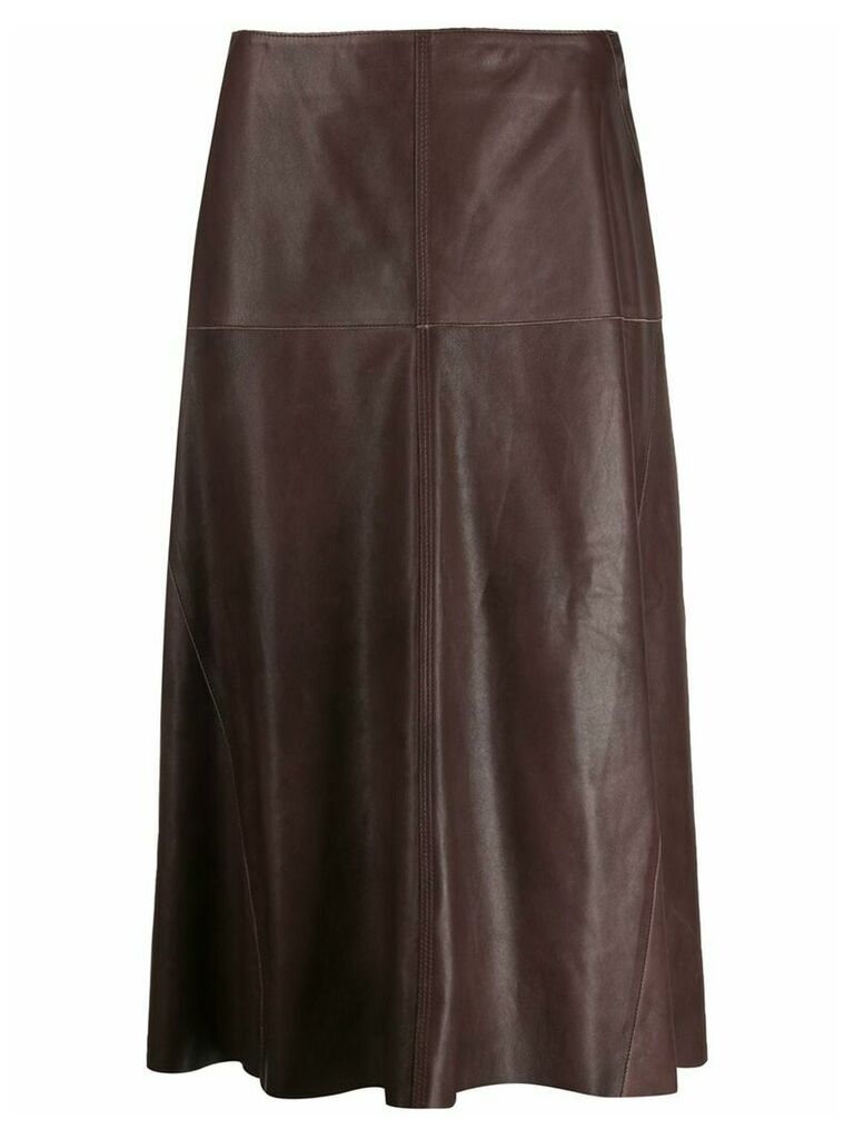 Arma panelled leather skirt - Brown