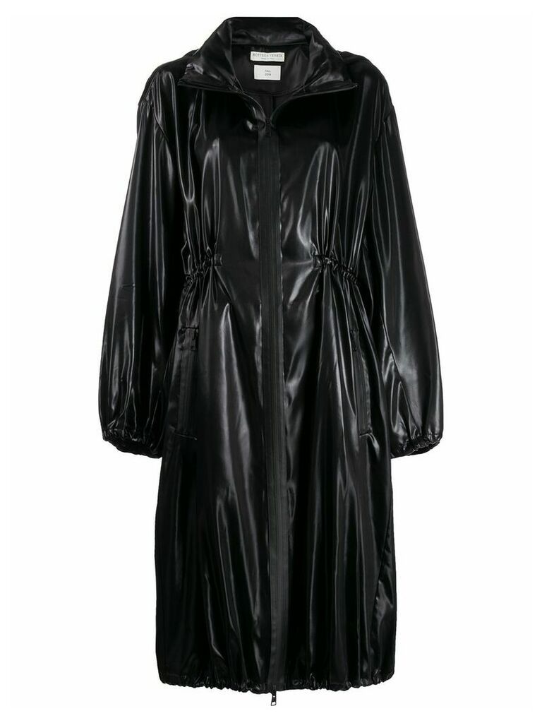 Bottega Veneta hooded soft shell fabric coat - Black