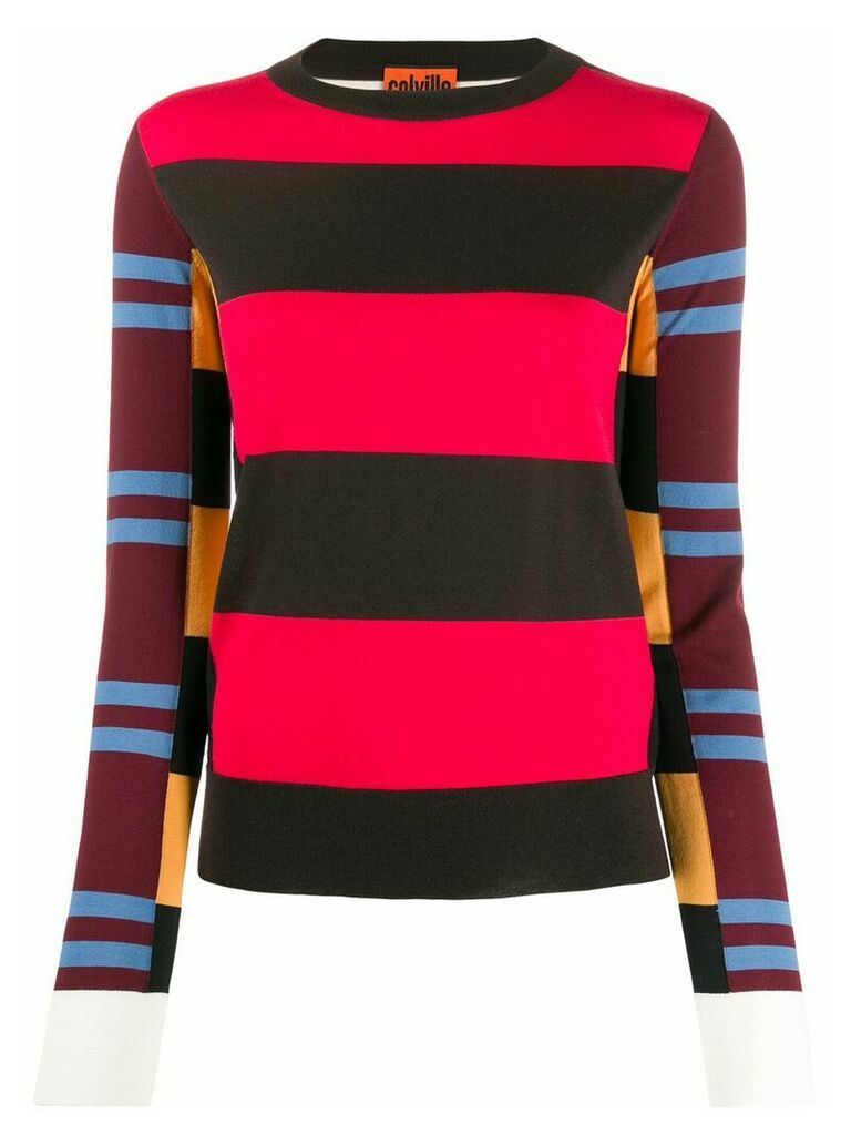 colville striped colour block sweater - Black