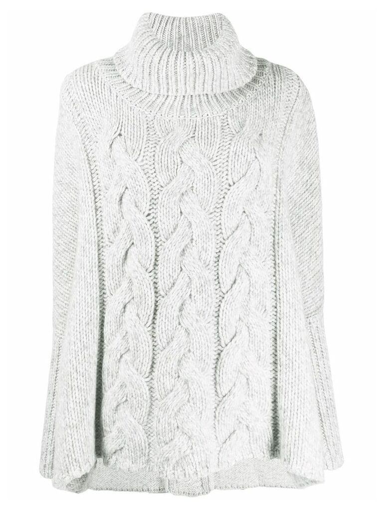 N.Peal oversized cable knit sweater - White