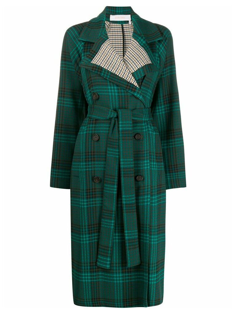 See By Chloé double-breasted check coat - Green