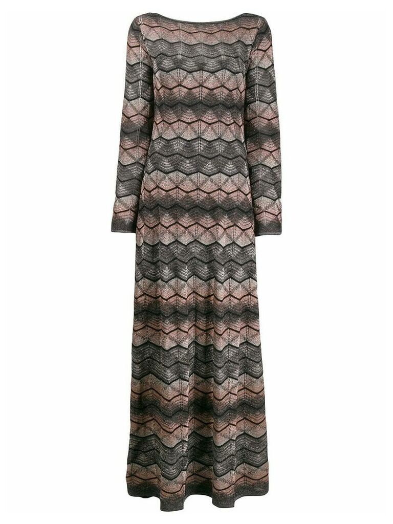 M Missoni zig zag patterned maxi dress - Grey